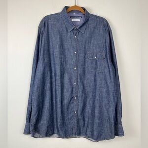 NANTUCKET WHALER XXL Lightweight Denim Snap Men’s Long Sleeve Shirt Italy
